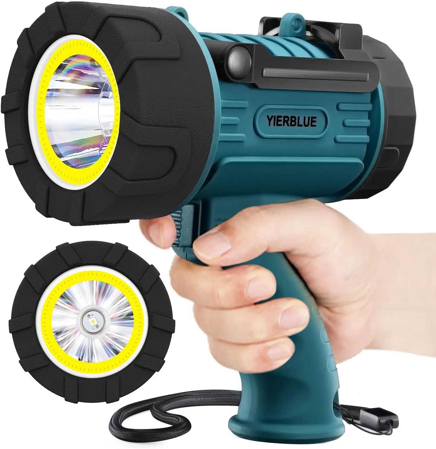 220,000 Lumen Rechargeable Spotlight & Floodlight Combo, IP67 Waterproof, Impact Resistant, with Stand & Red Lens
220,000 Lumen Rechargeable Spotlight & Floodlight Combo, IP67 Waterproof, Impact Resistant, with Stand & Red Lens