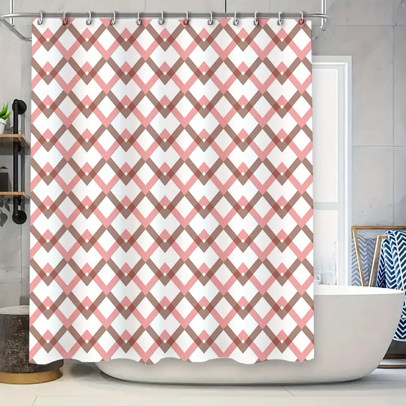 Red White Geometric Shower Curtain Bath Decor for Home Decoration Privacy Shield Waterproof Fabric Size Customizable (Width72, L
Red White Geometric Shower Curtain Bath Decor for Home Decoration Privacy Shield Waterproof Fabric Size Customizable (Width72, L