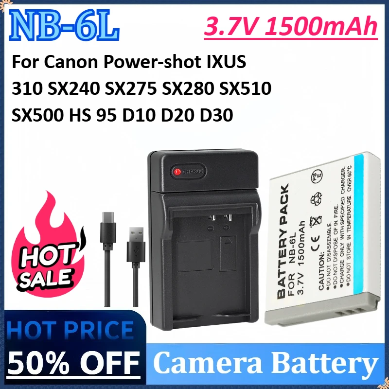 New 3.7V 1500mAh NB 6L NB6L NB-6L Camera Battery for Canon Power-shot IXUS 310 SX240 SX275 SX280 SX510 SX500 HS 95 D10 D20 D30
New 3.7V 1500mAh NB 6L NB6L NB-6L Camera Battery for Canon Power-shot IXUS 310 SX240 SX275 SX280 SX510 SX500 HS 95 D10 D20 D30