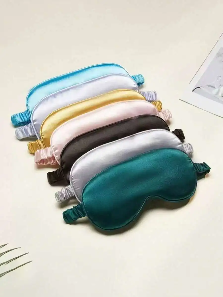1pc/3pcs/5pcs/10pcs Black, Champagne, Gray, Pink, Green, Blue, Dark Green Double-Sided Silk-Like Breathable Sleep Eye Mask, Relieve Eye Fatigue, Suitable For Girls Nap, Blackout Eye Mask, Non-Tight
1pc/3pcs/5pcs/10pcs Black, Champagne, Gray, Pink, Green, Blue, Dark Green Double-Sided Silk-Like Breathable Sleep Eye Mask, Relieve Eye Fatigue, Suitable For Girls Nap, Blackout Eye Mask, Non-Tight
