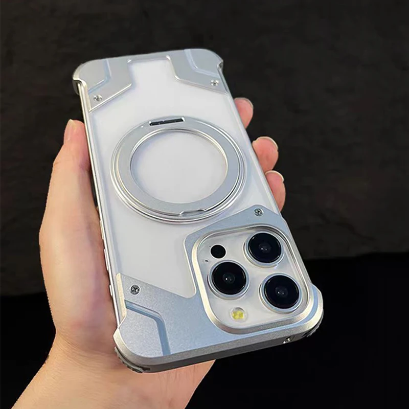 Магнитный чехол из алюминиевого сплава без оправы для телефона iPhone 15Promax 15Pro, высокопрозрачная задняя панель Magsafe, вращающийся чехол-подставка
Магнитный чехол из алюминиевого сплава без оправы для телефона iPhone 15Promax 15Pro, высокопрозрачная задняя панель Magsafe, вращающийся чехол-подставка