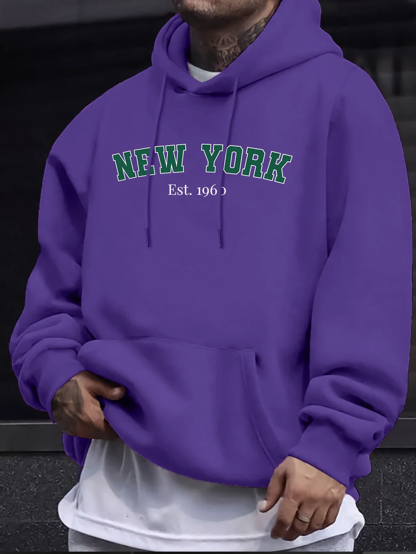 New York 1960 lettre imprimés créatifs pull hommes col rond automne sweat décontracté Sport à capuche doux haute rue streetwear
New York 1960 lettre imprimés créatifs pull hommes col rond automne sweat décontracté Sport à capuche doux haute rue streetwear