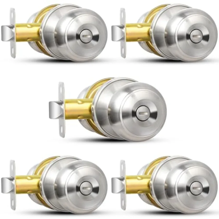 Privacy Door Knob, Round Keyless Doorknobs Interior/Exterior Lockset, Privacy Locking Door Knobs for Bedroom/Bathroom, Modern D
Privacy Door Knob, Round Keyless Doorknobs Interior/Exterior Lockset, Privacy Locking Door Knobs for Bedroom/Bathroom, Modern D