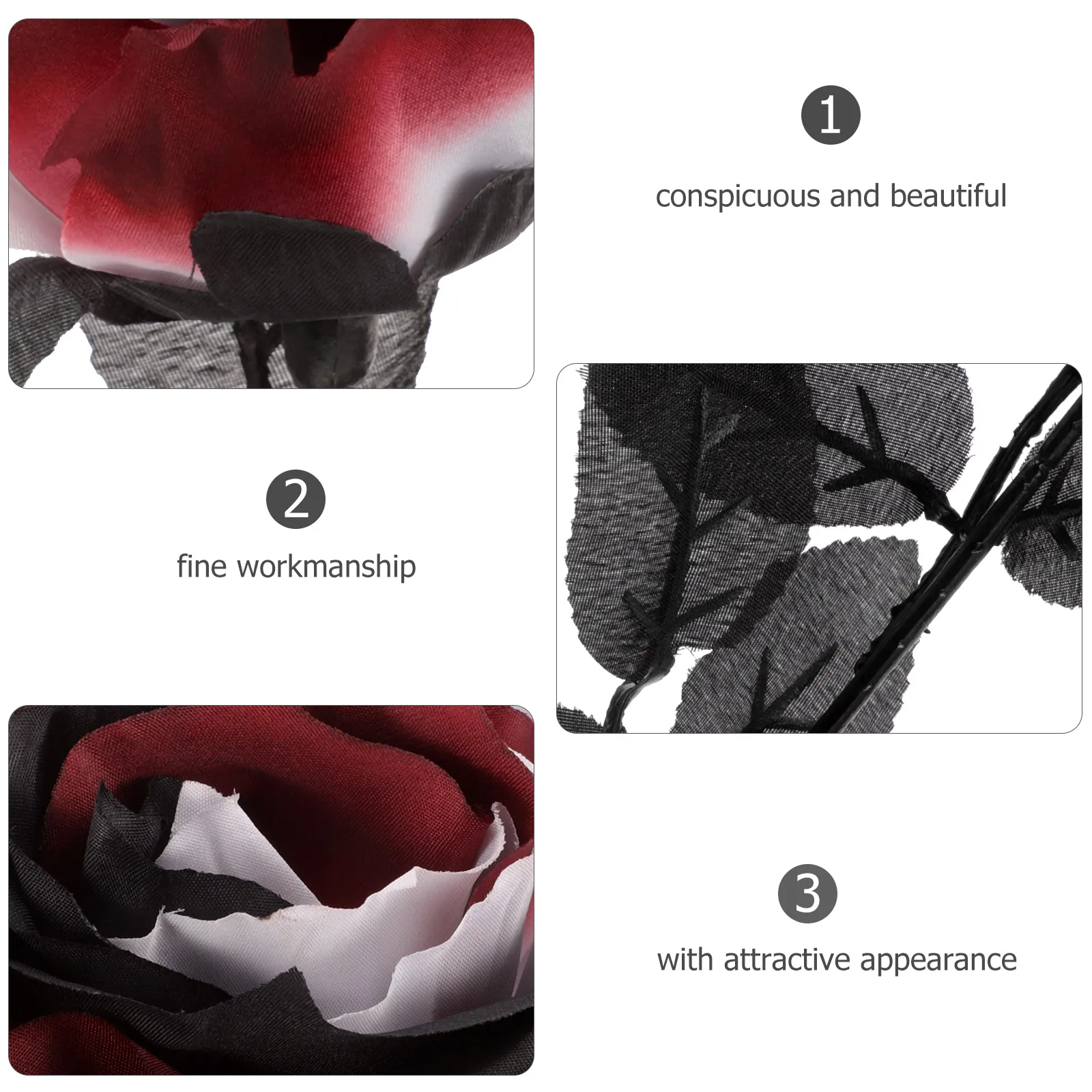 3pcs Simulation Decorative Halloween Wedding Home Party Ornament Artificial Floral Garden Simulation Rose Decoration
3pcs Simulation Decorative Halloween Wedding Home Party Ornament Artificial Floral Garden Simulation Rose Decoration