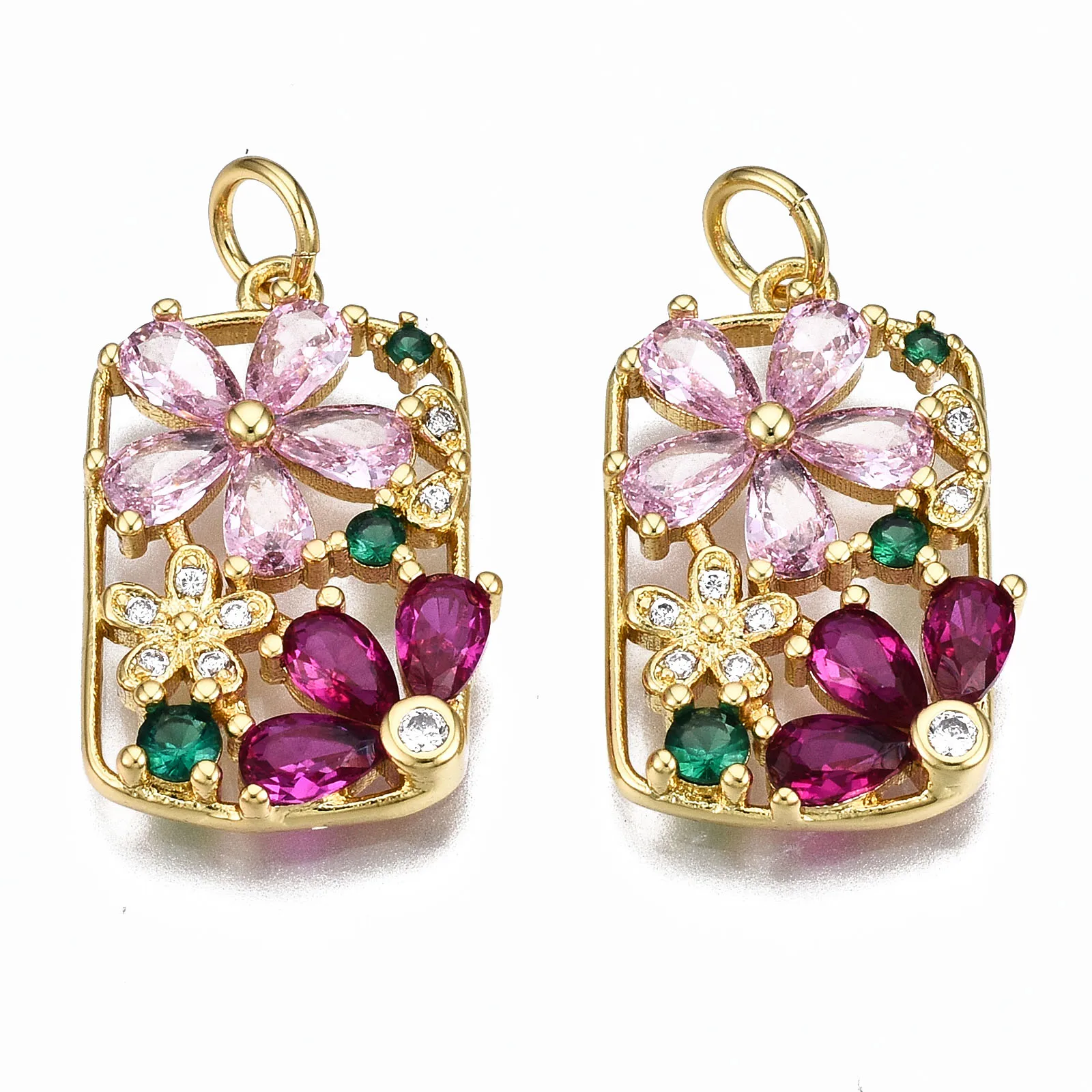 10pcs Brass Micro Pave Cubic Zirconia Flower Pendants with Jump Rings for Earrings Necklace Charm Jewelry Making DIY Accessories
10pcs Brass Micro Pave Cubic Zirconia Flower Pendants with Jump Rings for Earrings Necklace Charm Jewelry Making DIY Accessories