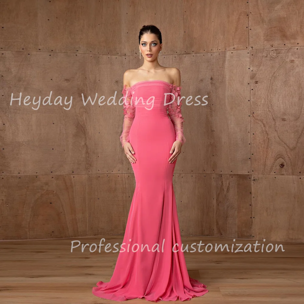 Heyday Pretty Dress Customized Ruched Chiffon Off-the-shoulder Mermaid Formal Evening Dress Floor Length Party Dress For Women
Heyday Pretty Dress Customized Ruched Chiffon Off-the-shoulder Mermaid Formal Evening Dress Floor Length Party Dress For Women