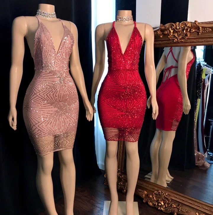 Sexy V-neck Backless Women African Cocktail Dresses Birthday Party Gowns Short Black Girl Prom Dresses Homecoming Customized
Sexy V-neck Backless Women African Cocktail Dresses Birthday Party Gowns Short Black Girl Prom Dresses Homecoming Customized