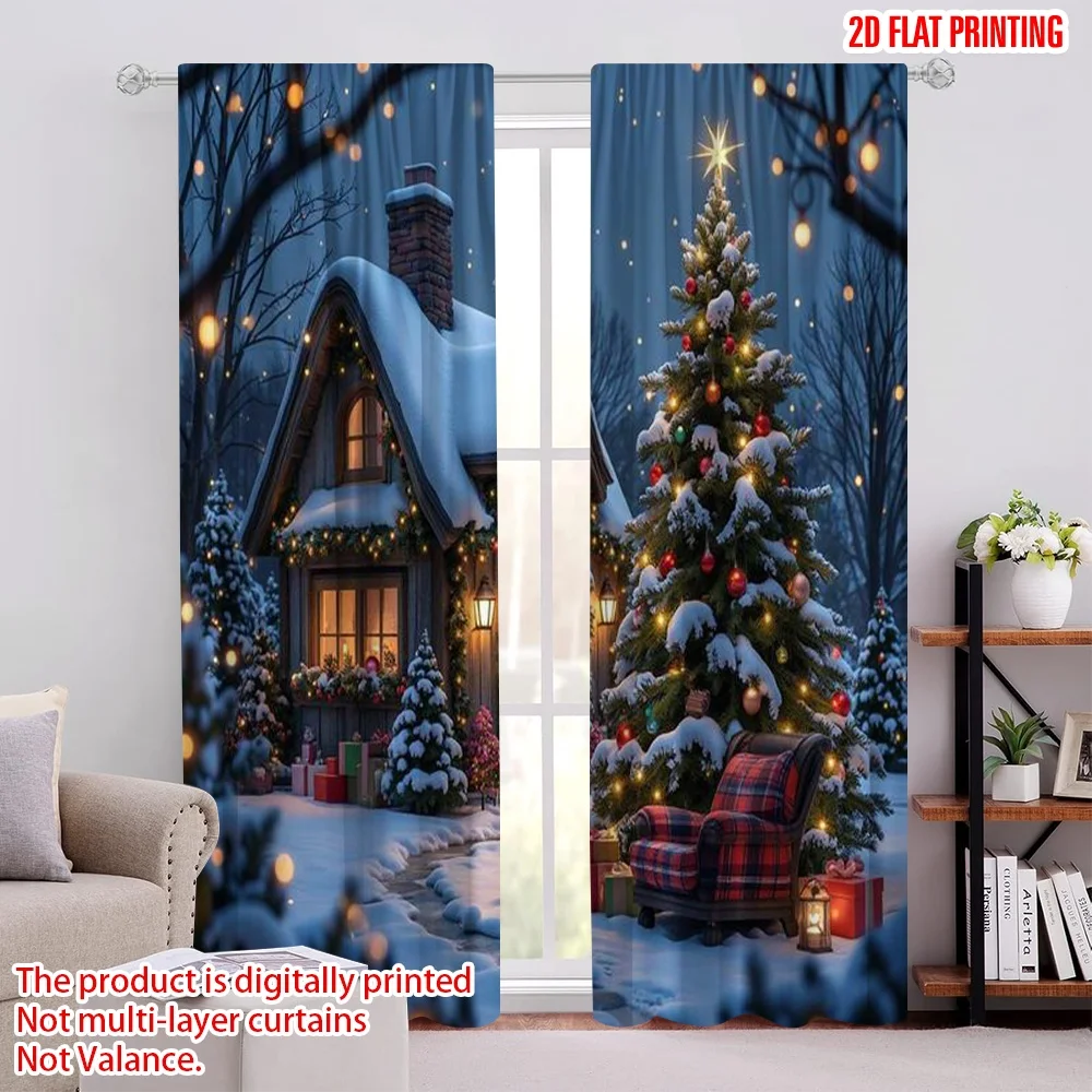 2pcs 2D flat printing Merry Christmas Scene Curtains Snow night Christmas warm scene Polyester Without Electricity Holiday
2pcs 2D flat printing Merry Christmas Scene Curtains Snow night Christmas warm scene Polyester Without Electricity Holiday