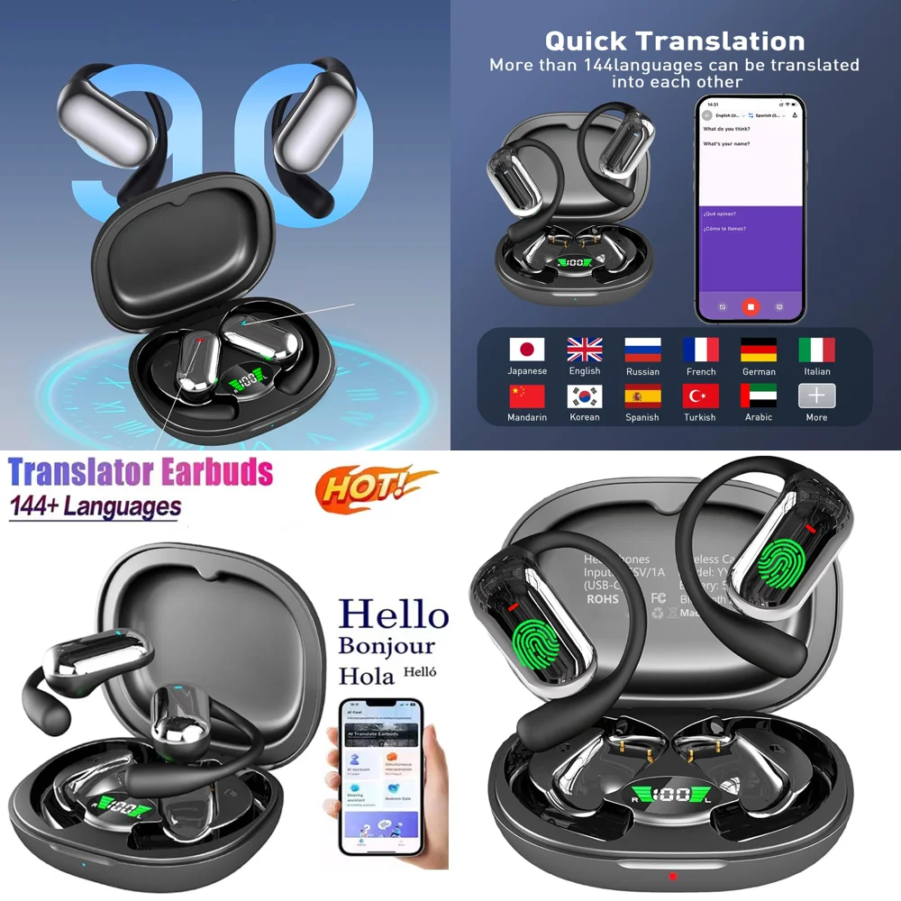 BT 5.4 Wireless Ear Phone with AI Translation Clear Calls Earbuds with LED Display Real Time Headphone for Business Trending
BT 5.4 Wireless Ear Phone with AI Translation Clear Calls Earbuds with LED Display Real Time Headphone for Business Trending