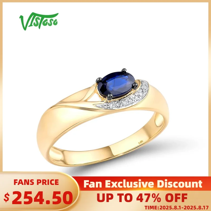 VISTOSO Gold Rings For Women Genuine 14K 585 Yellow Gold Ring Sparkling Diamond Blue Sapphire Luxury Trendy Chic Fine Jewelry
VISTOSO Gold Rings For Women Genuine 14K 585 Yellow Gold Ring Sparkling Diamond Blue Sapphire Luxury Trendy Chic Fine Jewelry