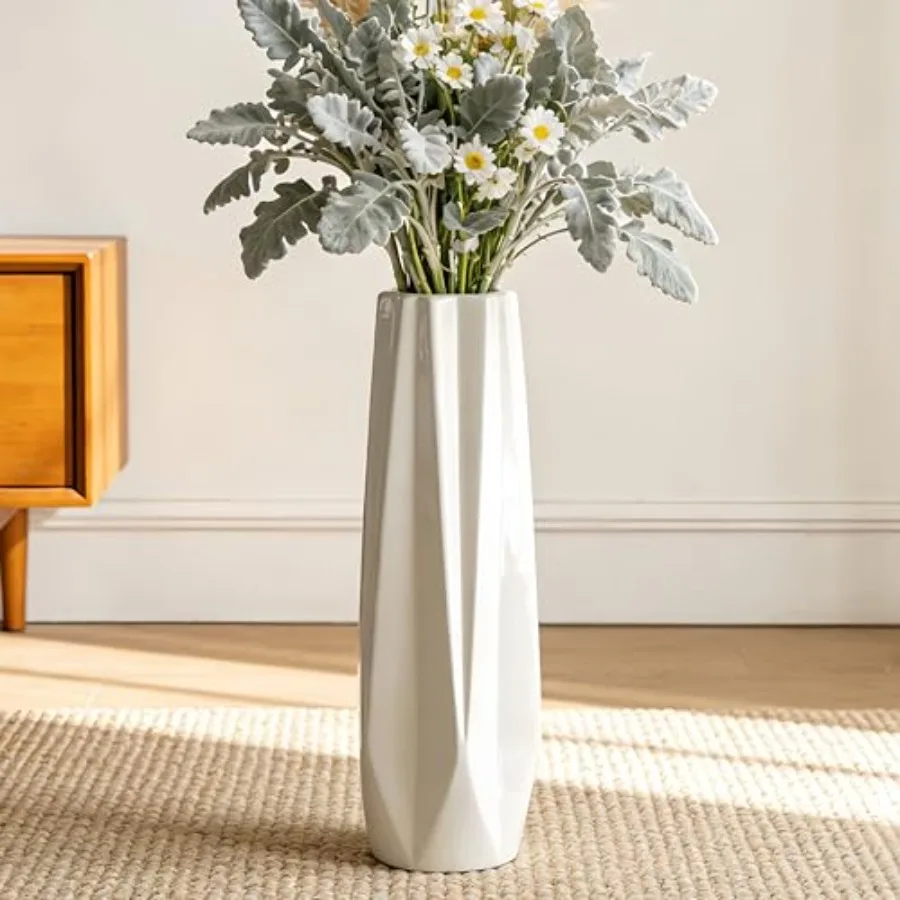 Ceramic Floor Large Vase Tall, White Modern Flower Tall Vases for Office, Home, Farmhouse, Livg Room Décor, Simple Origami Desi
Ceramic Floor Large Vase Tall, White Modern Flower Tall Vases for Office, Home, Farmhouse, Livg Room Décor, Simple Origami Desi