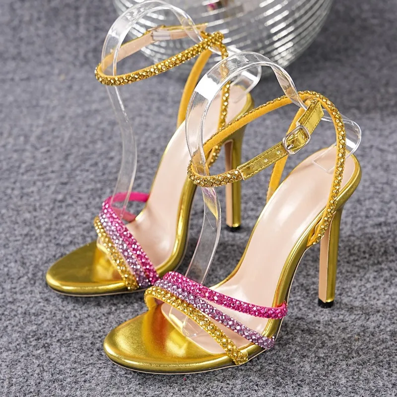 Aneikeh Summer Women's Sexy Glitter Gold Rhinestone Stiletto Heel Sandals Open Toe Ankle Buckle Party Shoes
Aneikeh Summer Women's Sexy Glitter Gold Rhinestone Stiletto Heel Sandals Open Toe Ankle Buckle Party Shoes