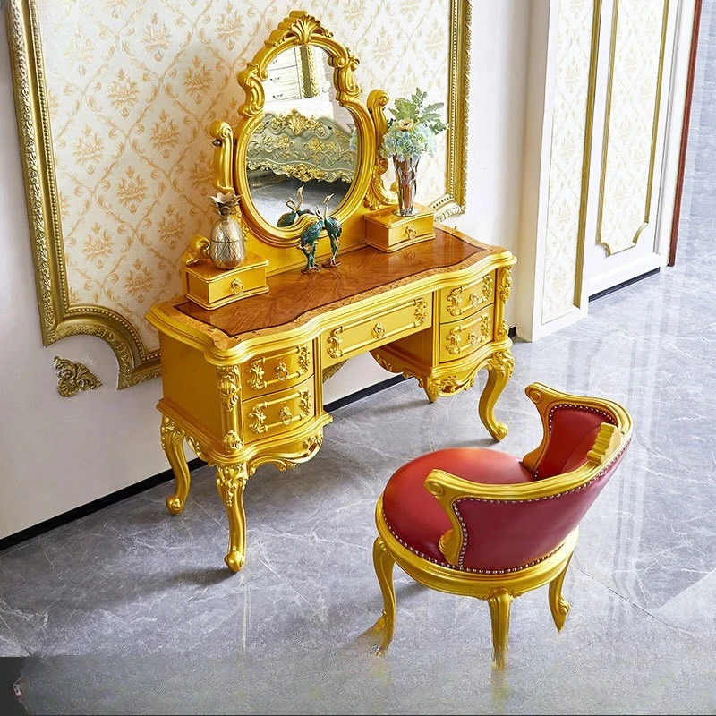 European solid wood dresser, bedroom dressing table, storage cabinet integrated multi-functional French luxury court gold
European solid wood dresser, bedroom dressing table, storage cabinet integrated multi-functional French luxury court gold