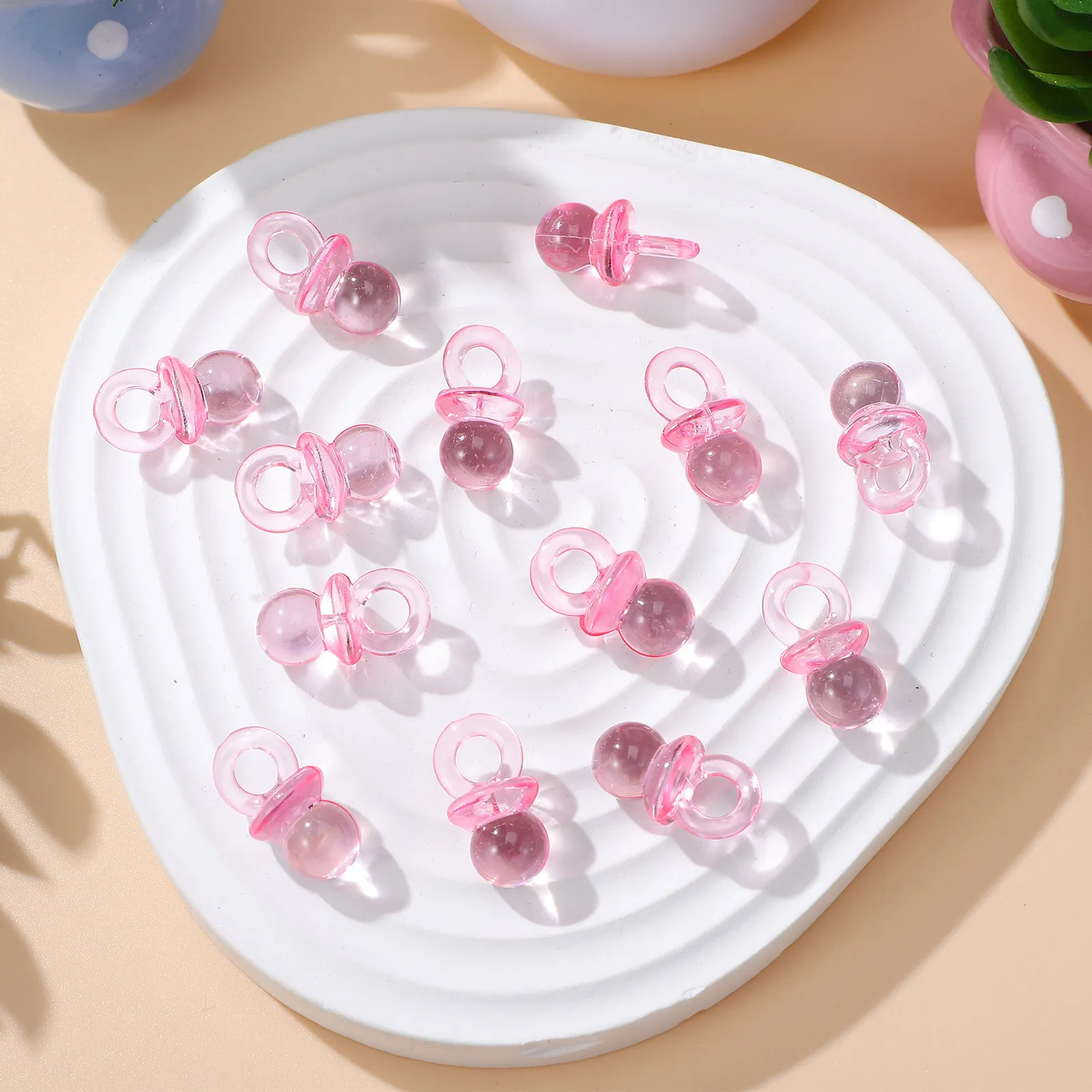 100 Pcs Acrylic Pacifier Beads Baby Shower Decorations Mini Newborn Favors Smooth Safe Washable Reusable Comfortable Texture
100 Pcs Acrylic Pacifier Beads Baby Shower Decorations Mini Newborn Favors Smooth Safe Washable Reusable Comfortable Texture