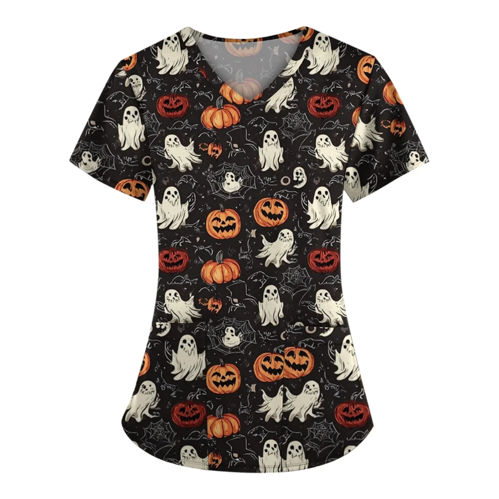Female 2025 New Halloween Printed Loose V-Neck Pocket Short Sleev Uniform Surgical Scrubs Nurse Veterinary Workwear 
Female 2025 New Halloween Printed Loose V-Neck Pocket Short Sleev Uniform Surgical Scrubs Nurse Veterinary Workwear