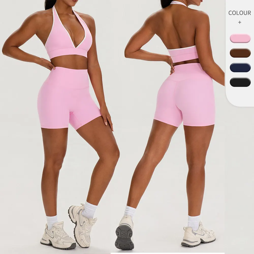 Double Brushed Fabric Two Piece Yoga Set, High Waist Sports Bra with Shorts, Women Outdoor Running Fitness Wear
Double Brushed Fabric Two Piece Yoga Set, High Waist Sports Bra with Shorts, Women Outdoor Running Fitness Wear
