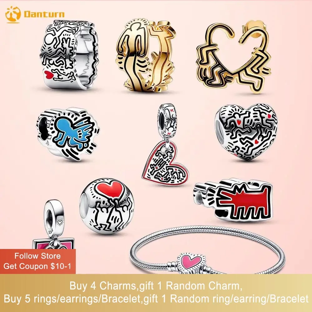 Danturn 925 Sterling Silver Walking Heart Stud Earring Love Figures Radiant Angel Heart Charms fit Snake Chain Bracelets
Danturn 925 Sterling Silver Walking Heart Stud Earring Love Figures Radiant Angel Heart Charms fit Snake Chain Bracelets