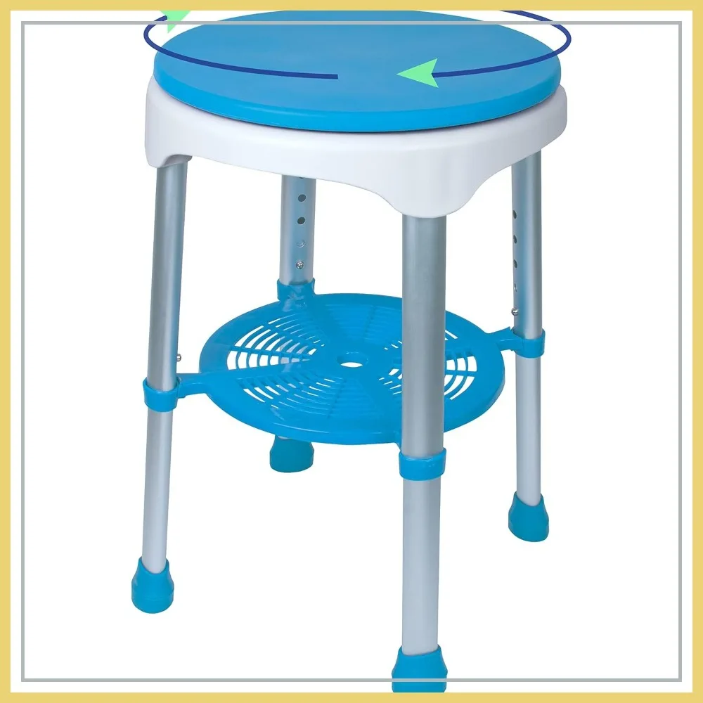 Easy Swivel Bath Stool with Storage Tray, Adjustable Height Shower Seat for Elderly & Adults, 300 lbs Capacity
Easy Swivel Bath Stool with Storage Tray, Adjustable Height Shower Seat for Elderly & Adults, 300 lbs Capacity