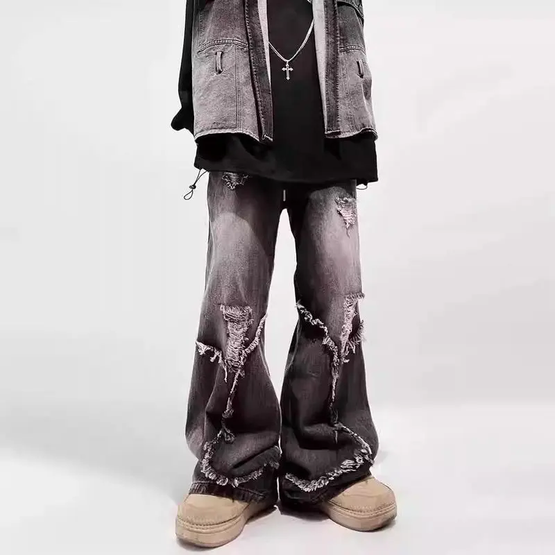Foufurieux Hip Hop Skateboarding Pants Fashion Brand Ripped Retro Distressed Trousers High Street Loose Mopping Flared Jeans Men
Foufurieux Hip Hop Skateboarding Pants Fashion Brand Ripped Retro Distressed Trousers High Street Loose Mopping Flared Jeans Men