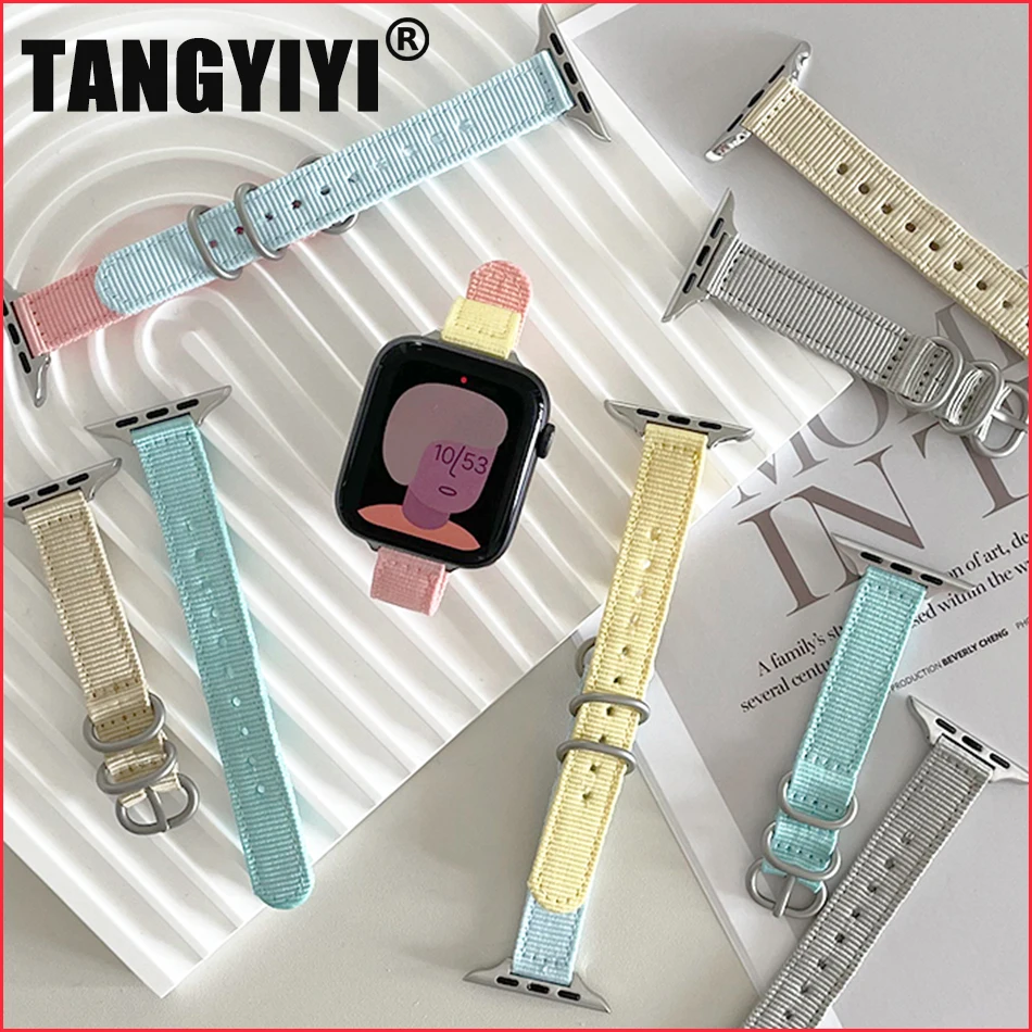 Canvas Strap For Apple Watch 8 7 6 SE 5 45mm 44mm 42mm Band Fashion Macaron Cute Bracelet For IWatch Ultra 49mm 41mm 40mm 38mm
Canvas Strap For Apple Watch 8 7 6 SE 5 45mm 44mm 42mm Band Fashion Macaron Cute Bracelet For IWatch Ultra 49mm 41mm 40mm 38mm