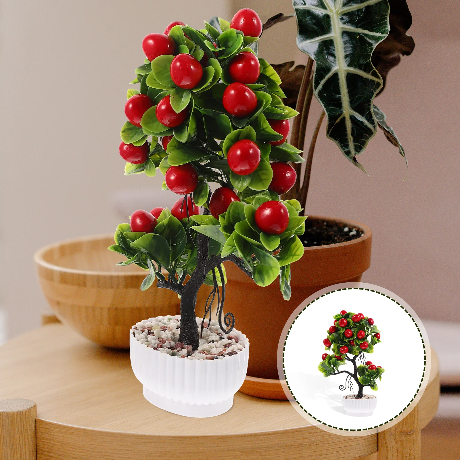 Lifelike Potted Faux Fruit Tree Artificial Plant Tabletop Decor Realistic Simulation Bonsai for Home Office Cafe Restaurant
Lifelike Potted Faux Fruit Tree Artificial Plant Tabletop Decor Realistic Simulation Bonsai for Home Office Cafe Restaurant