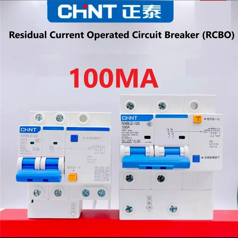 CHINT NXBLE 100MA 0.1A RCBO Residual Current Operated Circuit Breaker Thermal Magnetic Switch NXBLE-63 NXBLE-125 32A 63A 125A
CHINT NXBLE 100MA 0.1A RCBO Residual Current Operated Circuit Breaker Thermal Magnetic Switch NXBLE-63 NXBLE-125 32A 63A 125A