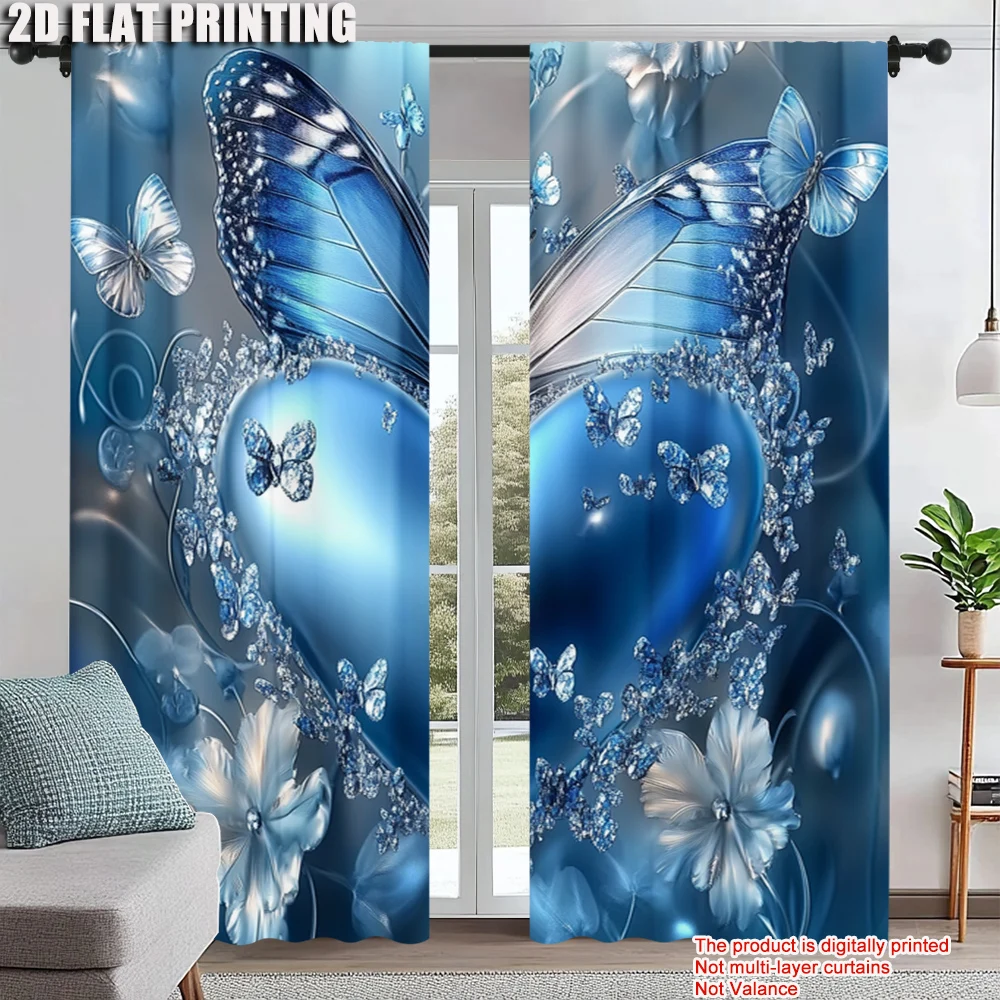 2Pcs Blue Heart Butterfly Window Curtain Rod Pocket Curtain Perfect For Bedroom Office Kitchen Living Room Study Home Decor_ai8
2Pcs Blue Heart Butterfly Window Curtain Rod Pocket Curtain Perfect For Bedroom Office Kitchen Living Room Study Home Decor_ai8