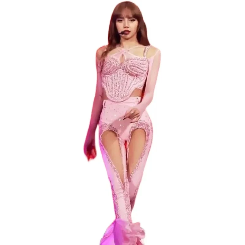 Sexy Jazz Dance Outfit Outfit Women Group Hip Hop Clothing Pink Sequins Top Pants Dj Ds Stage Performance Festival Wear
Sexy Jazz Dance Outfit Outfit Women Group Hip Hop Clothing Pink Sequins Top Pants Dj Ds Stage Performance Festival Wear