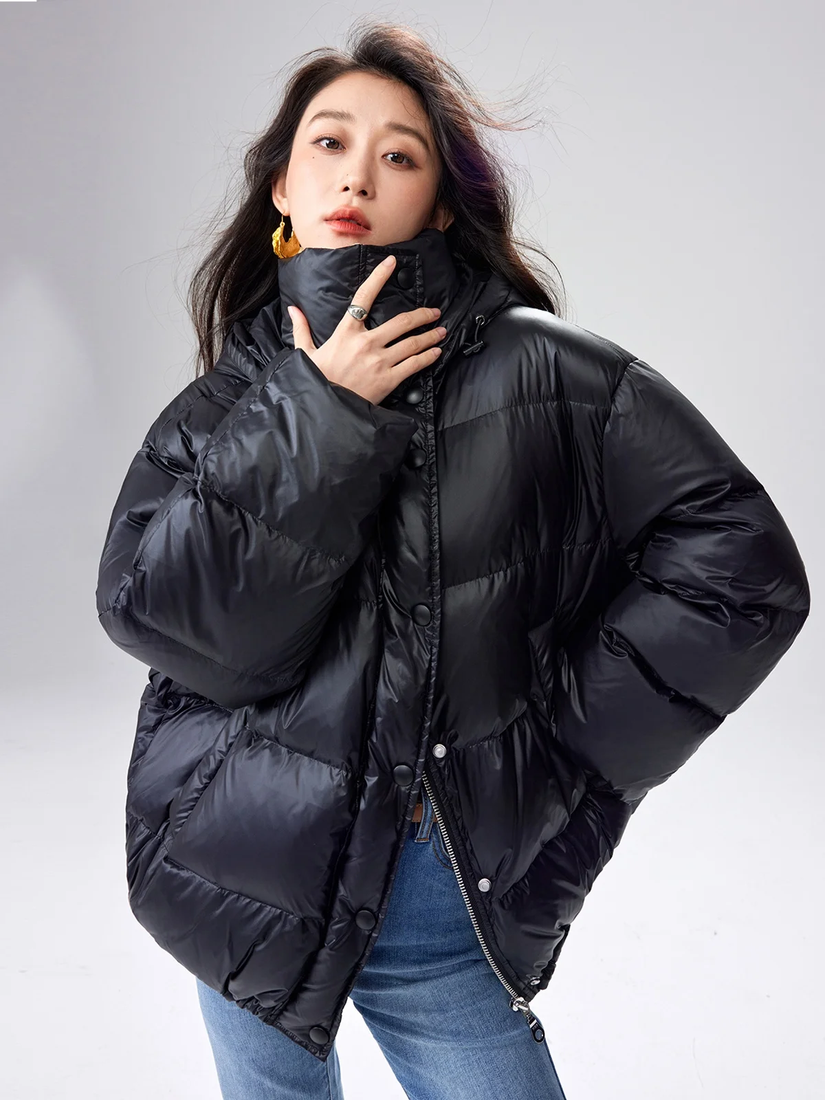 Warmth Dragon Xier Lazy Bread Style 90 down Filled Jacket Color Block Ladies Thickened Winter Outerwear Polyester Fiber
Warmth Dragon Xier Lazy Bread Style 90 down Filled Jacket Color Block Ladies Thickened Winter Outerwear Polyester Fiber