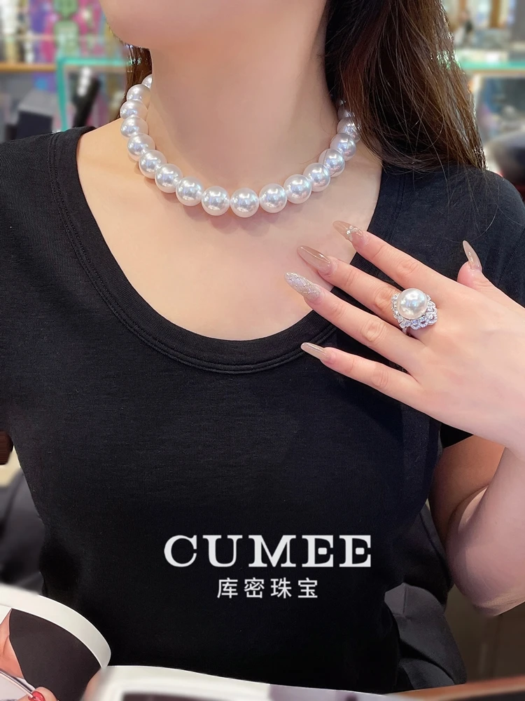 CUMEE Dinner Party Round Artificial Australian White Bead Pearl Ring Necklace Set. 925 Silver Gold-plated
CUMEE Dinner Party Round Artificial Australian White Bead Pearl Ring Necklace Set. 925 Silver Gold-plated