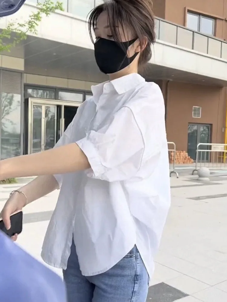 Women's Summer Casual Loose Shirt 2025 New Style Small Size Outerwear White Ladies Fashion Set Polyester Fiber
Women's Summer Casual Loose Shirt 2025 New Style Small Size Outerwear White Ladies Fashion Set Polyester Fiber