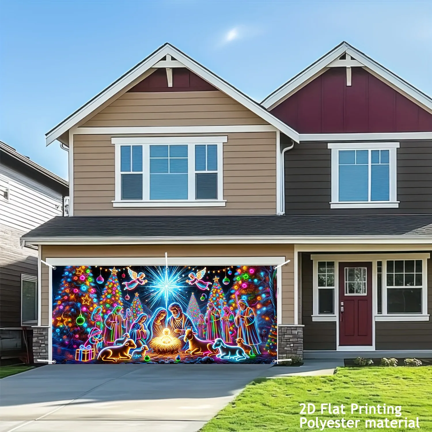 2D самолет, Рождественская сцена рождения, гаражный баннер, ясли, молитва, ангел, фоновая ткань с узором овчарки, красочные неоновые огни
2D самолет, Рождественская сцена рождения, гаражный баннер, ясли, молитва, ангел, фоновая ткань с узором овчарки, красочные неоновые огни