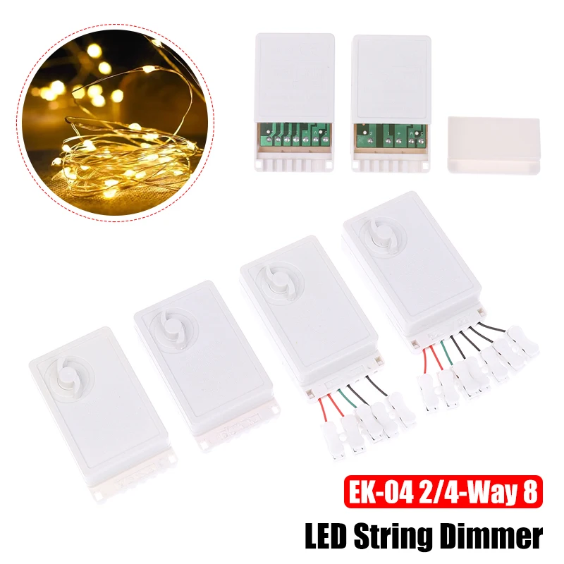 LED String Dimmer EK-04 2/4-Way 8 Function Knob/Solder-Free Type Push Button Type Light Adjustment Controller
LED String Dimmer EK-04 2/4-Way 8 Function Knob/Solder-Free Type Push Button Type Light Adjustment Controller