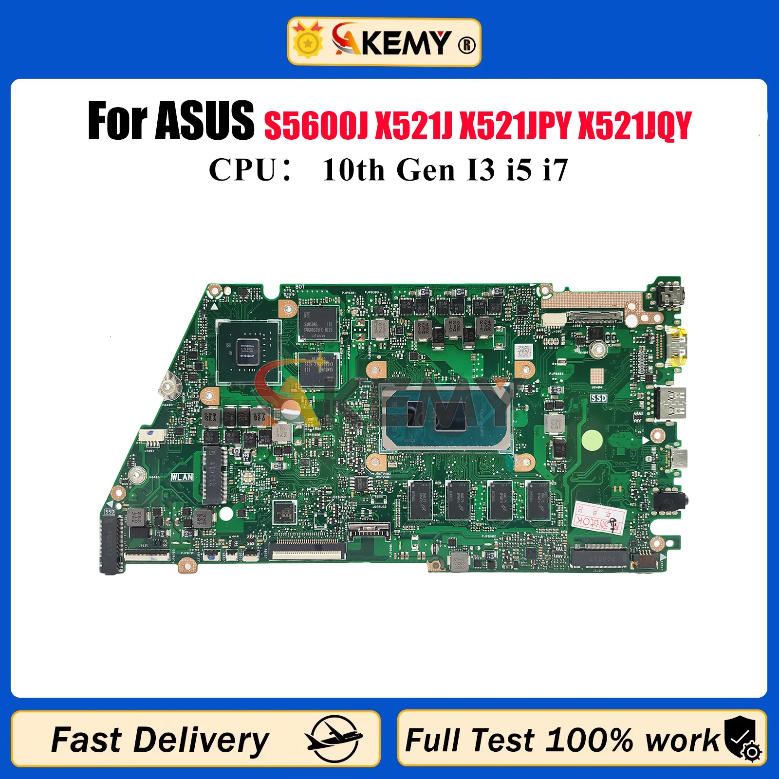 X521JQ Laptop Motherboard For ASUS X421J S5600J X521JAY X521JFY X521JPY X521JQY Mainboard 10th Gen I3 i5 i7 100% tests OK stk
X521JQ Laptop Motherboard For ASUS X421J S5600J X521JAY X521JFY X521JPY X521JQY Mainboard 10th Gen I3 i5 i7 100% tests OK stk