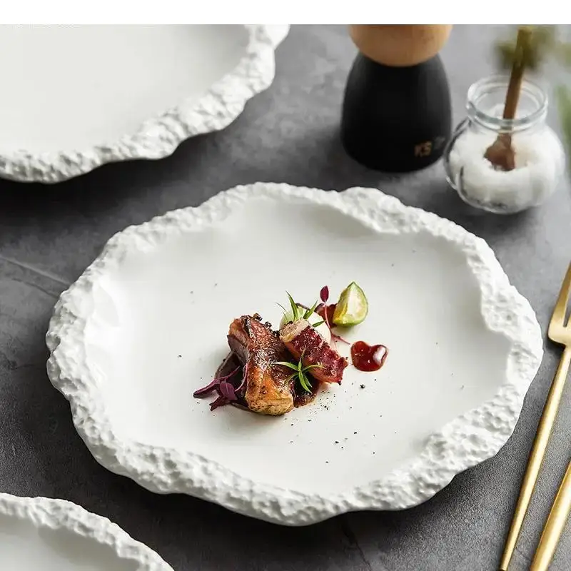 Simple Solid Color Tableware Ceramic Pasta Steak Plate Dinner Kitchen Irregular Shape Serving Tray Cooking Dishes
Simple Solid Color Tableware Ceramic Pasta Steak Plate Dinner Kitchen Irregular Shape Serving Tray Cooking Dishes