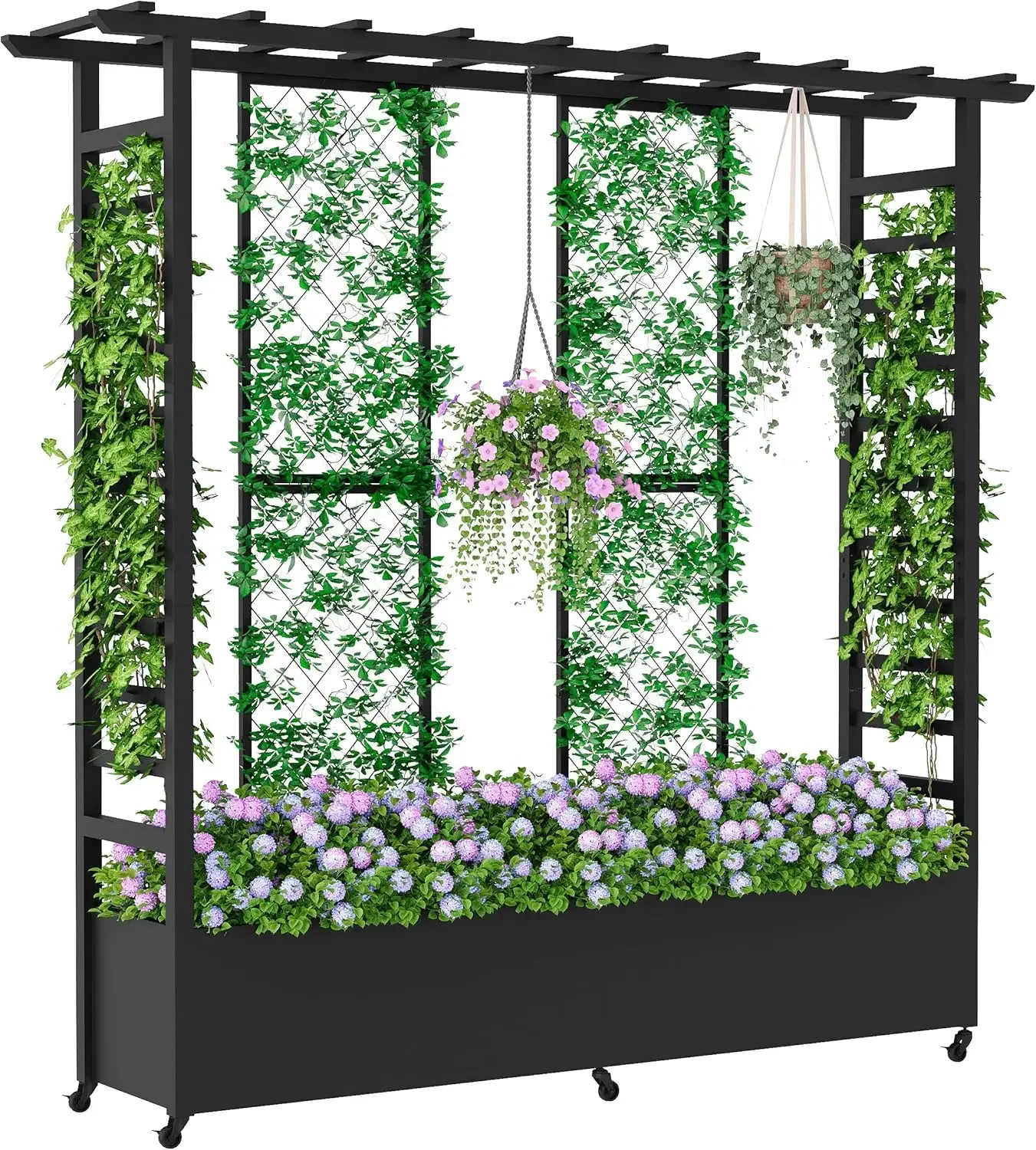 Raised Garden Bed With Trellis Hanging Roof Weatherproof Metal Planter Box Wheels Garden Arch Trellis For Outdoor Climbing Plant
Raised Garden Bed With Trellis Hanging Roof Weatherproof Metal Planter Box Wheels Garden Arch Trellis For Outdoor Climbing Plant