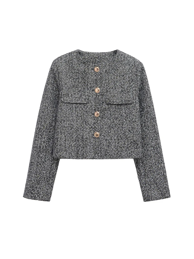 Willshela Women Fashion Texture Single Breasted Jackets Vintage O-Neck Long Sleeves Female Chic Lady Outfits
Willshela Women Fashion Texture Single Breasted Jackets Vintage O-Neck Long Sleeves Female Chic Lady Outfits