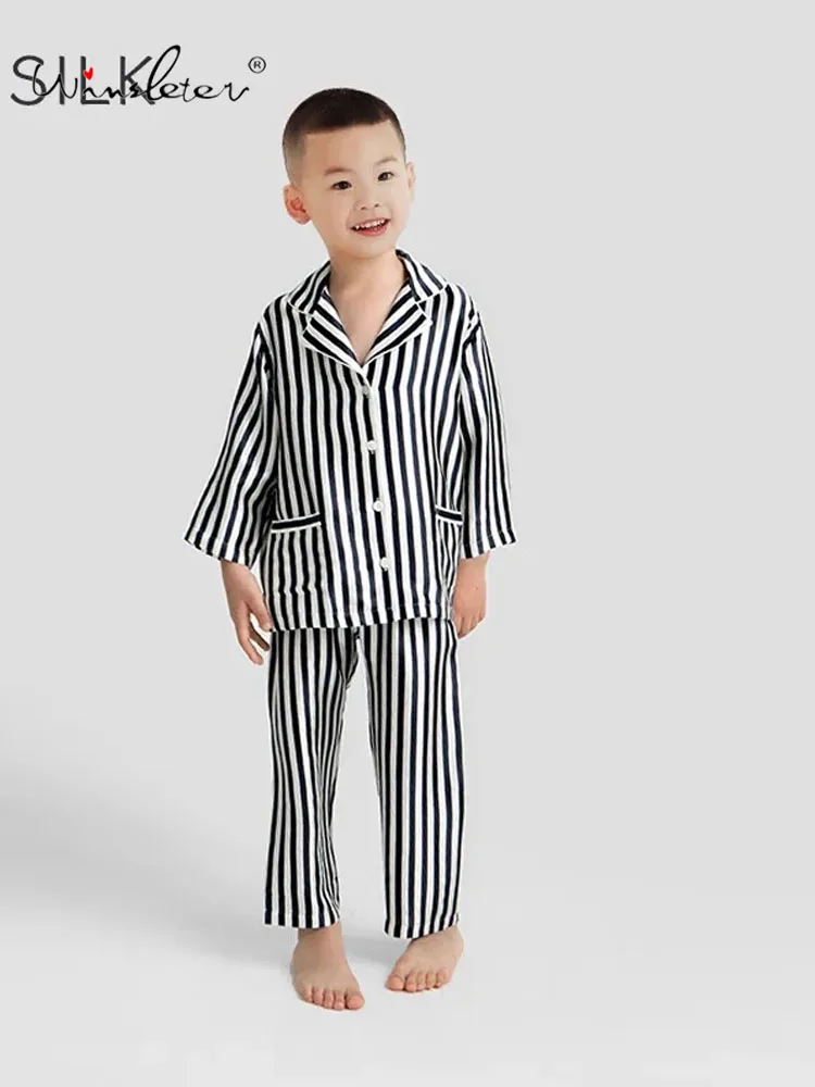 Children's Long Sleeved Pants Striped Soft Home Fury 19MM 100%Real Silk Boys Girls Pajama Set 2024 Spring New S41120QC
Children's Long Sleeved Pants Striped Soft Home Fury 19MM 100%Real Silk Boys Girls Pajama Set 2024 Spring New S41120QC