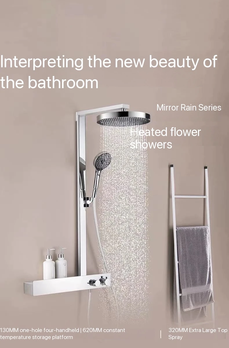 Solid Brass Body Thermostatic Control Bathroom Shower Faucet Set Wall Mounted Shower Column Taps Rainfall Shower Mixer Crane
Solid Brass Body Thermostatic Control Bathroom Shower Faucet Set Wall Mounted Shower Column Taps Rainfall Shower Mixer Crane