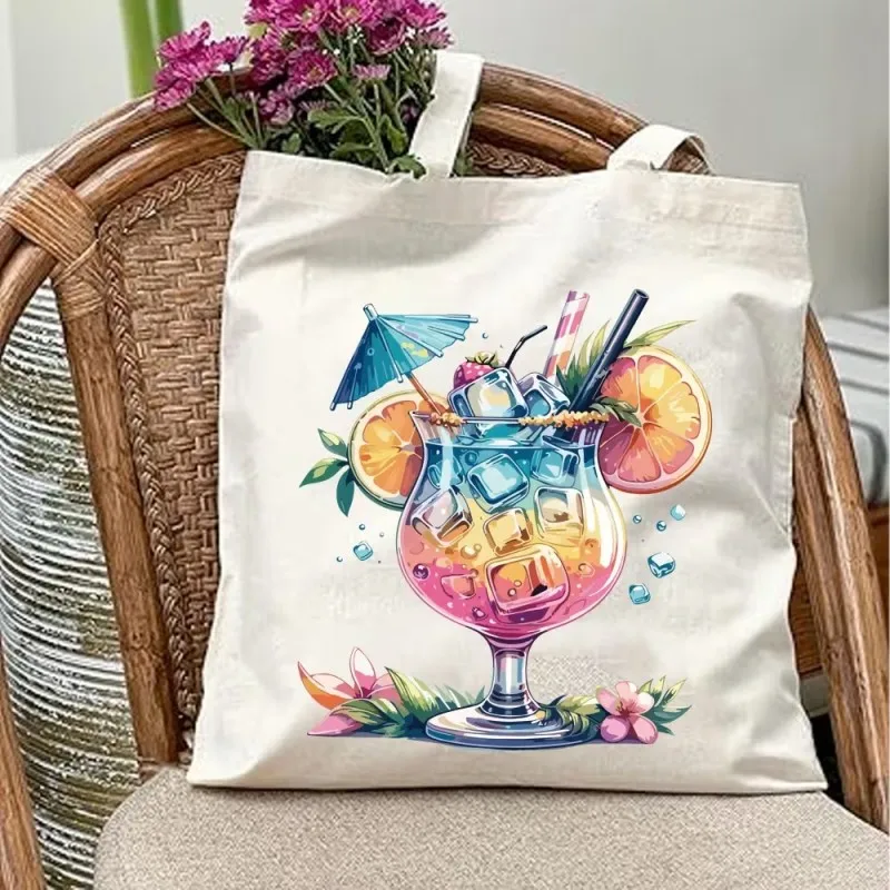Tropical Cocktail Tote Bag Watercolor Print Reusable Bag for Summer Parties Beach Trips and Vacations
Tropical Cocktail Tote Bag Watercolor Print Reusable Bag for Summer Parties Beach Trips and Vacations