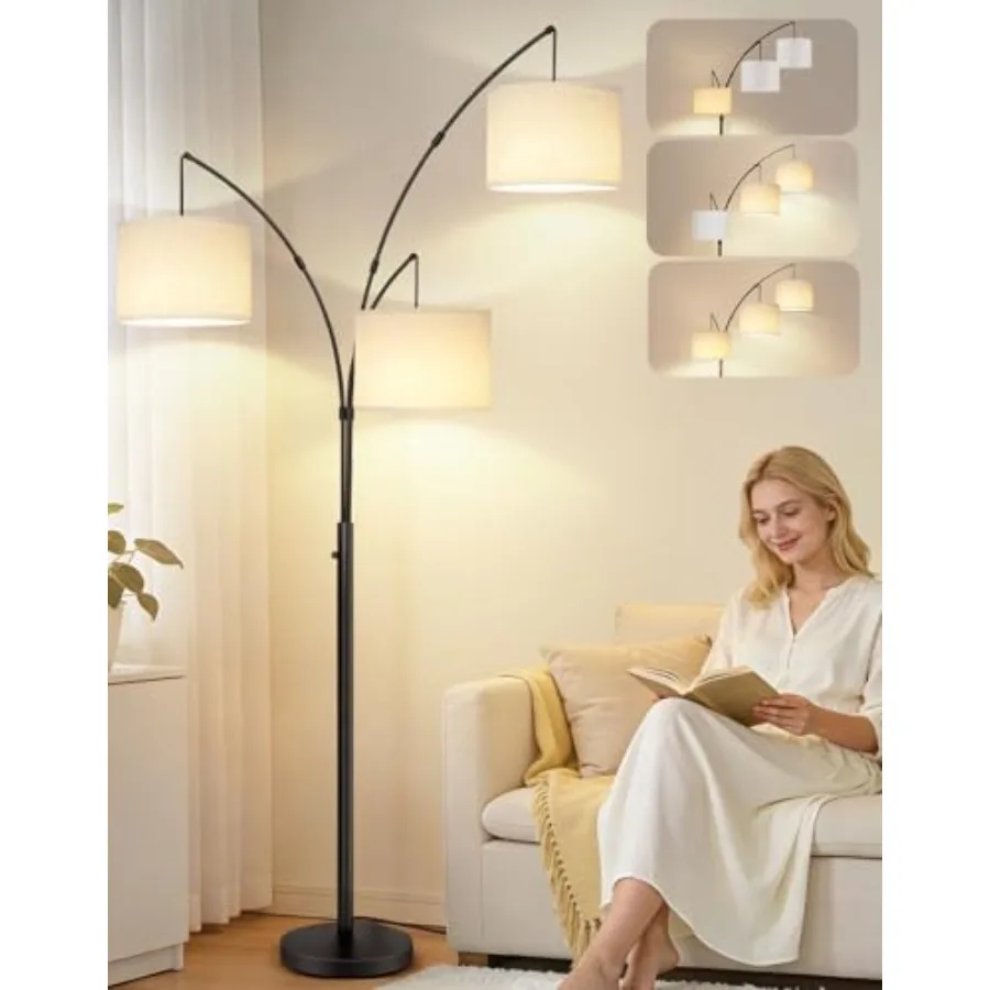 Arc Led Floor Lamp Modern Black 3 Light Tall Floor Lamp for Bedroom 2400lm Mid Century Adjustable Standing Corner Lamps for Liv
Arc Led Floor Lamp Modern Black 3 Light Tall Floor Lamp for Bedroom 2400lm Mid Century Adjustable Standing Corner Lamps for Liv