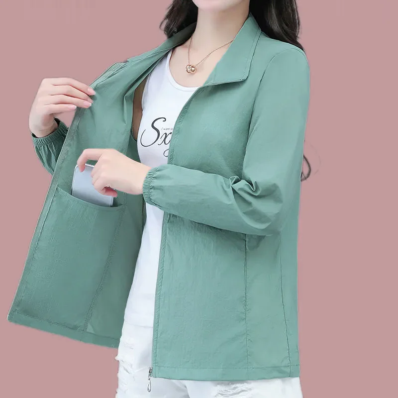 Stand-up Collar Short Jacket for Women Spring summer Versatile Slim Casual and Thin Jacket Zipper Jacket
Stand-up Collar Short Jacket for Women Spring summer Versatile Slim Casual and Thin Jacket Zipper Jacket