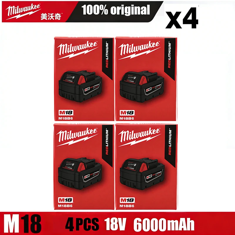 Новая аккумуляторная батарея Milwaukee M18 6.0 Ач, 18 В, литий-ионная, высокопроизводительная, для беспроводных электроинструментов Milwaukee M18
Новая аккумуляторная батарея Milwaukee M18 6.0 Ач, 18 В, литий-ионная, высокопроизводительная, для беспроводных электроинструментов Milwaukee M18