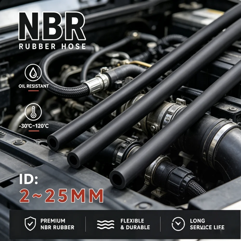 Black NBR Rubber Fuel Tubing ID 2-25mm Flexible Nitrile Hose High Temp, Oil & Corrosion Resistant Transfer Tubing
Black NBR Rubber Fuel Tubing ID 2-25mm Flexible Nitrile Hose High Temp, Oil & Corrosion Resistant Transfer Tubing