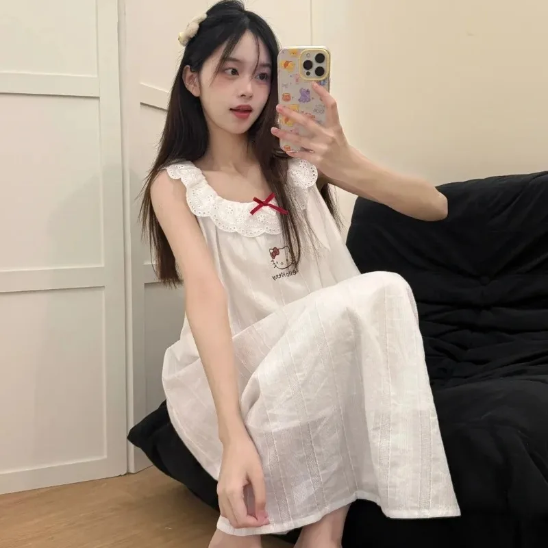 Пижамы Sanrio Hello Kitty Kawaii, верхняя одежда с кружевными краями, женские аксессуары с принтом аниме, повседневные длинные юбки, домашняя одежда, подарки
Пижамы Sanrio Hello Kitty Kawaii, верхняя одежда с кружевными краями, женские аксессуары с принтом аниме, повседневные длинные юбки, домашняя одежда, подарки