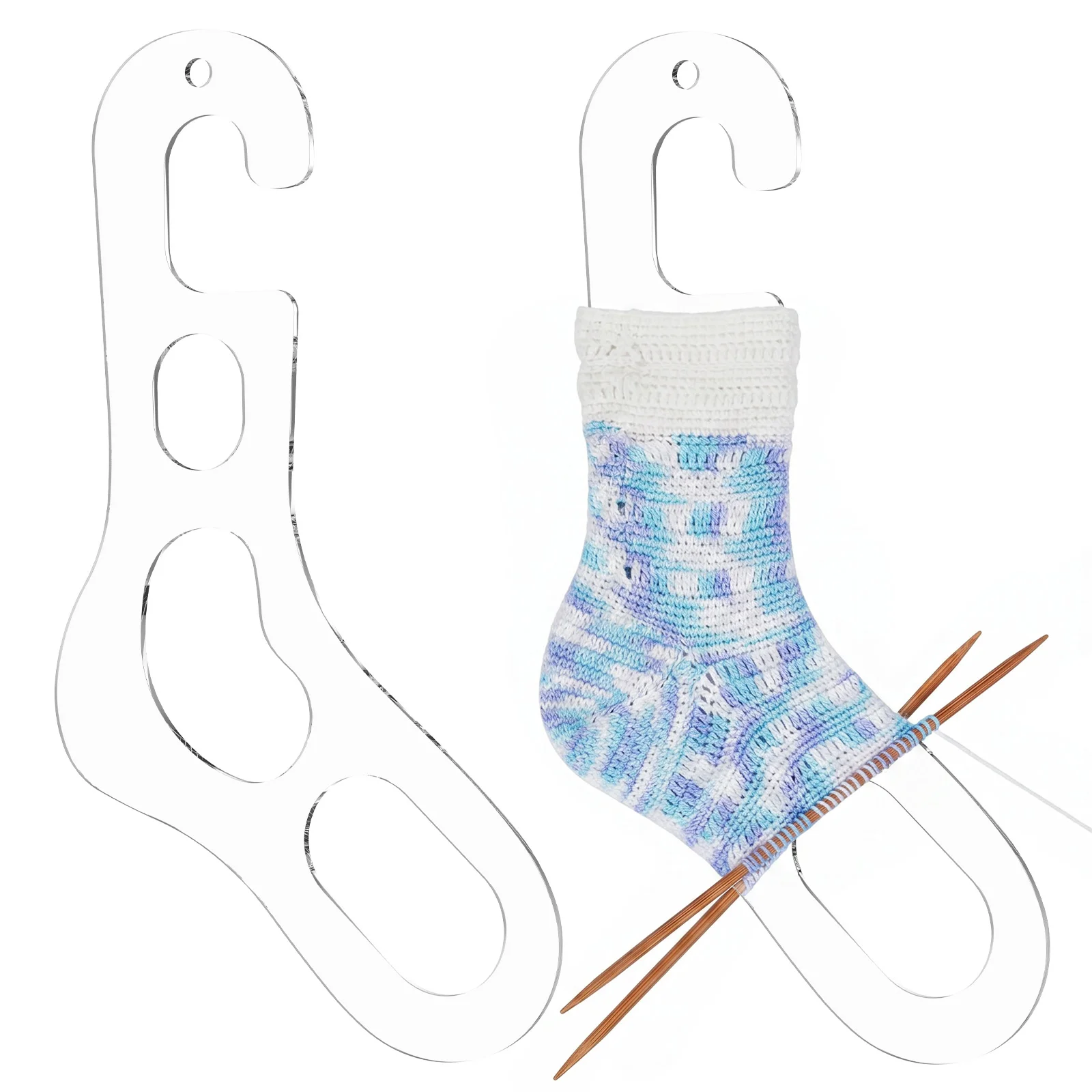 2Pcs Acrylic Sock Blockers DIY Knitting Tools Sock Holders for Hand Knitting Socks Shape Form Display Stocking Stretchers
2Pcs Acrylic Sock Blockers DIY Knitting Tools Sock Holders for Hand Knitting Socks Shape Form Display Stocking Stretchers