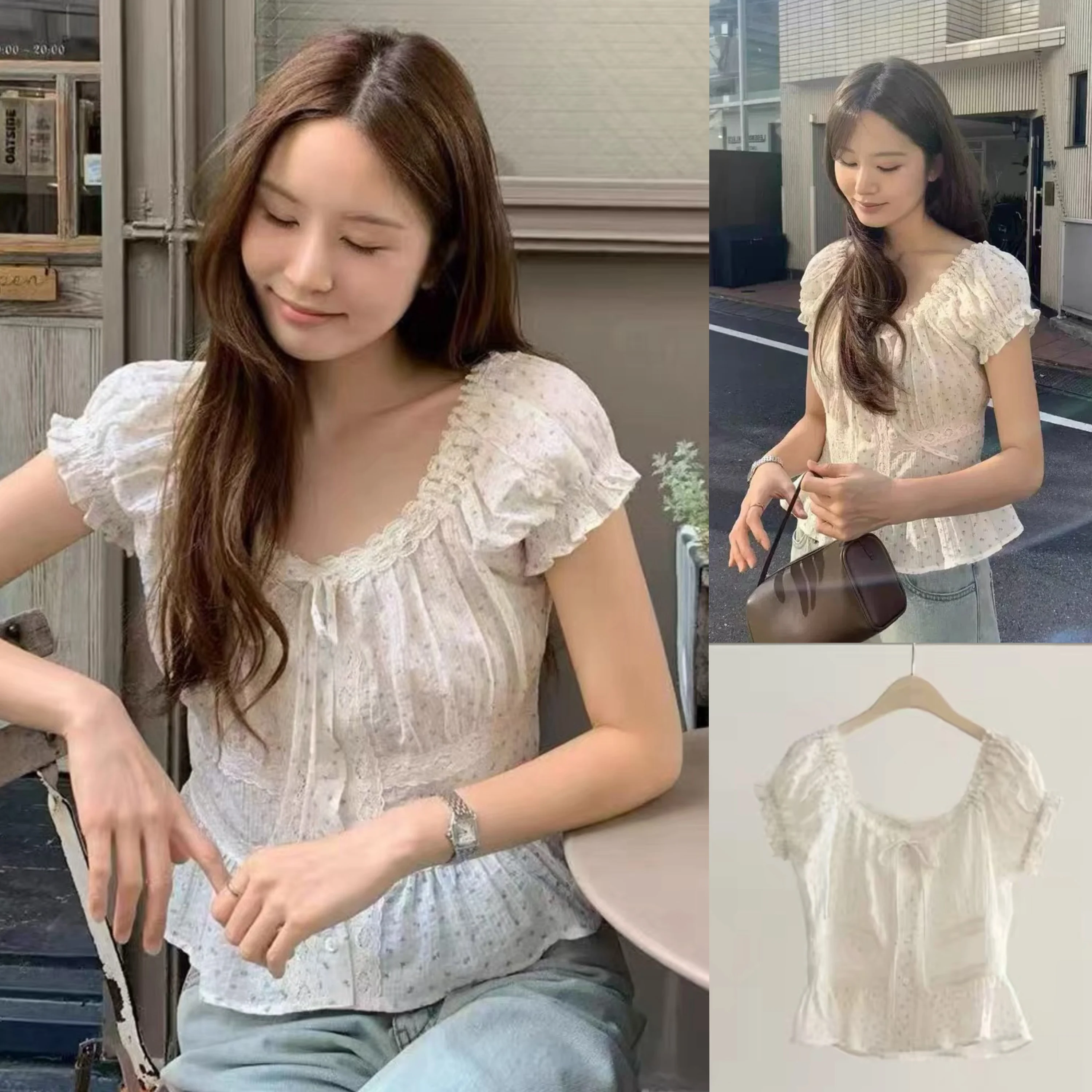 Summer New Korean Floral Print Bubble Sleeve Tie Waist Countryside Style Sweet Top Women's Fashion Shirt Short Sleeve r...
Summer New Korean Floral Print Bubble Sleeve Tie Waist Countryside Style Sweet Top Women's Fashion Shirt Short Sleeve r...