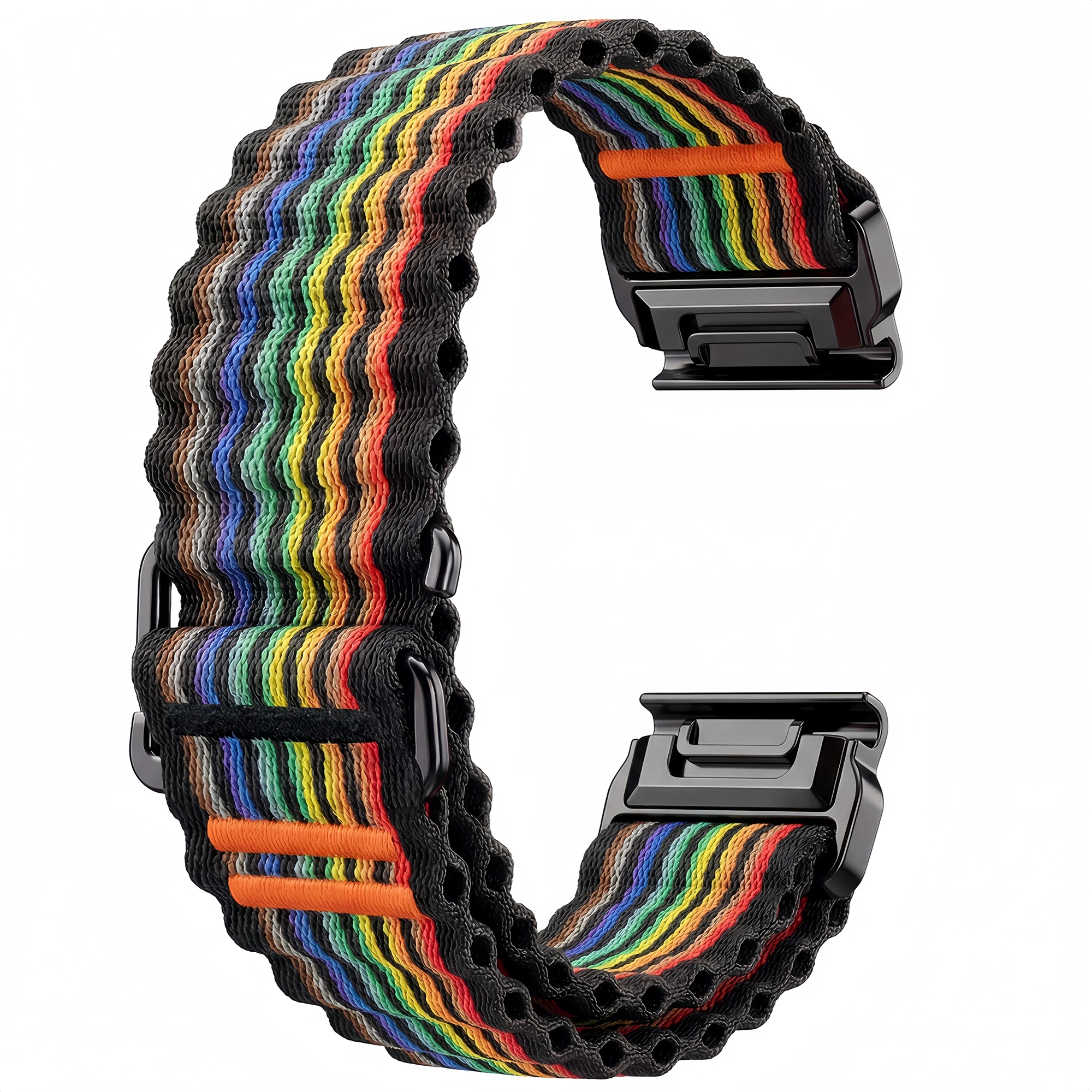 Ремешок QuickFit 26 мм из нейлона для Garmin Fenix 7X Pro / 7X / 6X с текстурой Ocean Wave, дышащий спортивный ремешок для часов - Радужный
Ремешок QuickFit 26 мм из нейлона для Garmin Fenix 7X Pro / 7X / 6X с текстурой Ocean Wave, дышащий спортивный ремешок для часов - Радужный