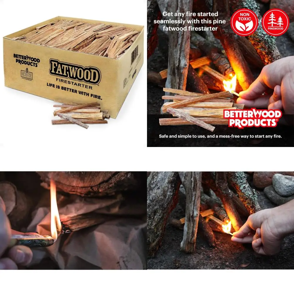 Durable Fatwood Fire Starter Bundle, 50 lbs, Ideal for Fireplaces and Outdoor Campfires, Easy Ignition Wood Starter
Durable Fatwood Fire Starter Bundle, 50 lbs, Ideal for Fireplaces and Outdoor Campfires, Easy Ignition Wood Starter