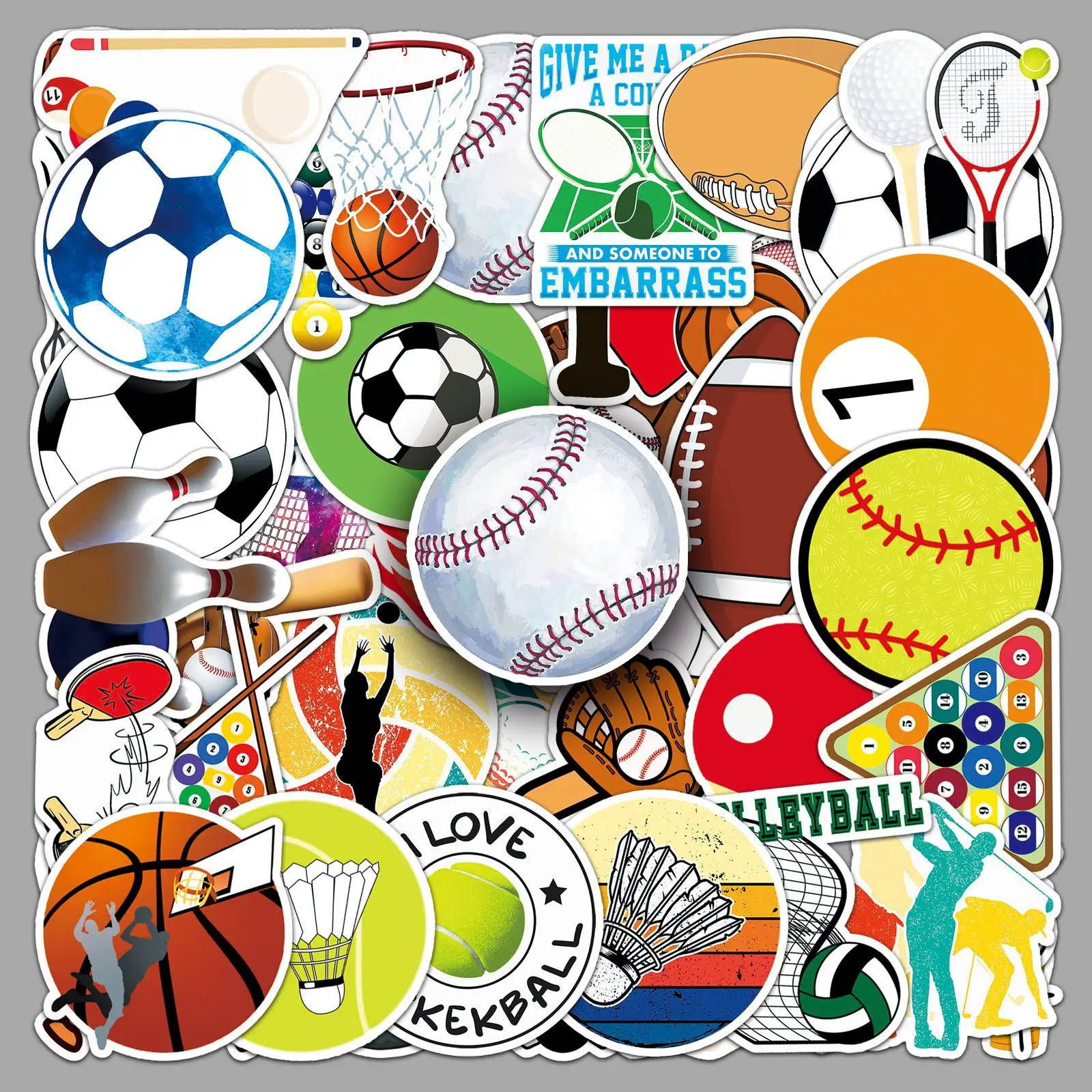 50PCS Sports Stickers Sport Ball Basketball Soccer Baseball Tennis Cartoon Style Decorative Luggage Waterproof Stickers Kids Toy
50PCS Sports Stickers Sport Ball Basketball Soccer Baseball Tennis Cartoon Style Decorative Luggage Waterproof Stickers Kids Toy